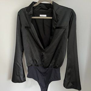 Roam silk plunge body suit